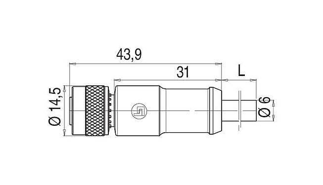 Desenho da escala 79 3490 480 12 - Número de postes: 12, tomada para cabo M12, para M5, distribuidor 4/8 vias, comprimento do cabo 5 m