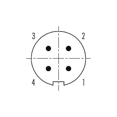 Contactconfiguratie (aansluitzijde) 99 4909 00 04 - Push Pull Kabelstekker, aantal polen: 4, 3,5-5,0 mm, schermbaar, soldeer, IP67