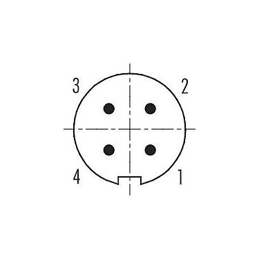Contactconfiguratie (aansluitzijde) 99 0409 00 04 - M9 Kabelstekker, aantal polen: 4, 3,5-5,0 mm, onafgeschermd, soldeer, IP67