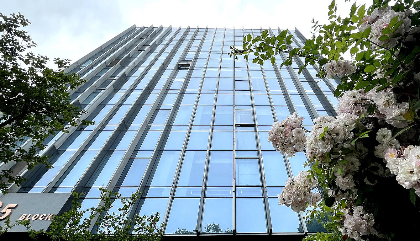 binder China office building in Nanjing with glass facade
