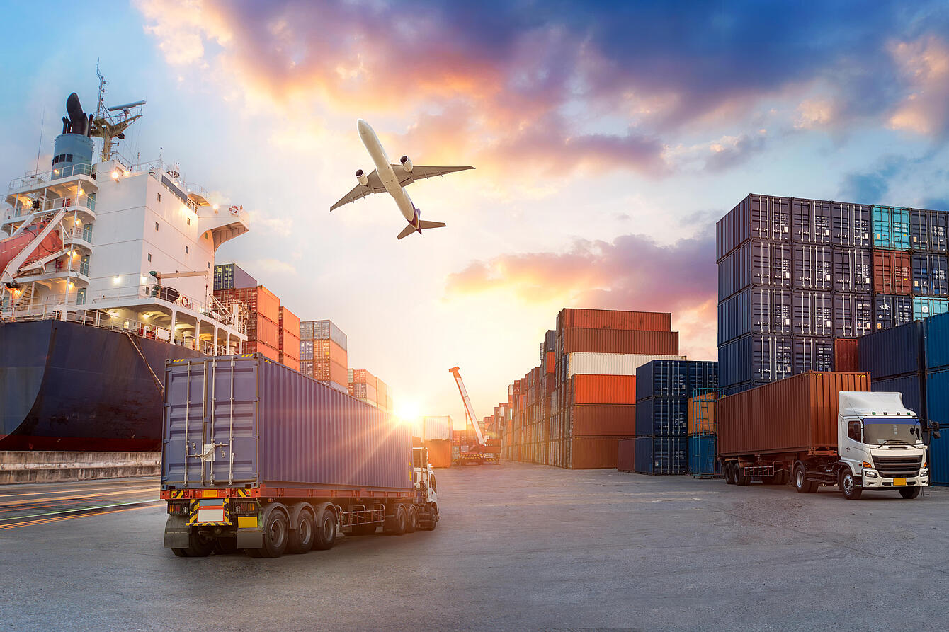 Trucks at the port 