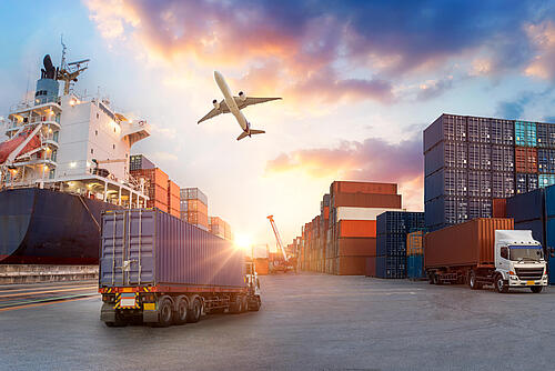 Trucks at the port 