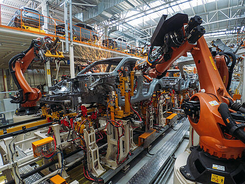 Car production with robots