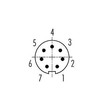 联系安排 (外掛程式側) 09 0477 22 07 - M9 针头法兰座, 极数: 7, 非屏蔽, THT, IP40