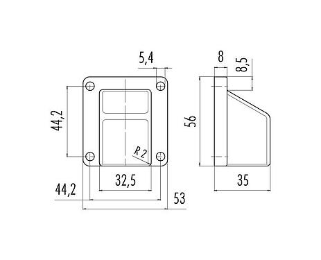 Scale drawing 16 0566 00 00 - RD24 - surface-mounted housing; series 692/693