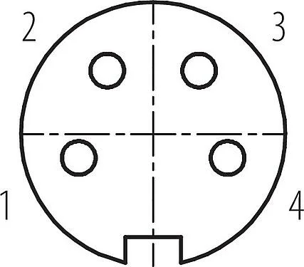 联系安排 (外掛程式側) M16 孔头法兰座, 极数: 4 (04-a), 非屏蔽, 压接(压接触点必须单独订购), IP67, UL 2238, M18x0,75, 板前安装