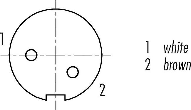 Contact arrangement (Plug-in side) M9 Female angled connector, Contacts: 2, shielded, moulded on the cable, IP67, PUR, black, 5 x 0.25 mm², 2 m