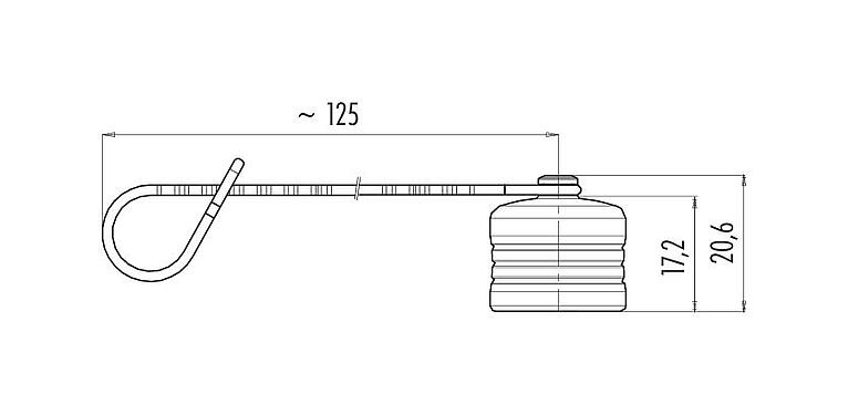 Scale drawing 08 2605 000 001 - Push-Pull - protective cap for cable connectors; series 440