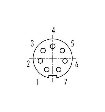 联系安排 (外掛程式側) 卡扣式 孔头法兰座, 极数: 7, 非屏蔽, 焊接, IP40, M10x0.75, 板前安装