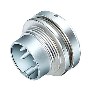 3D View 09 0303 09 02 - M16 IP40 Male panel mount connector, Contacts: 2 (02-a), unshielded, solder, IP40