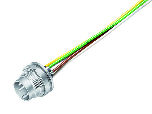 Illustration 09 0323 782 06 - M16 IP40 Male panel mount connector, Contacts: 6 (06-a), unshielded, single wires, IP40