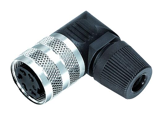 Illustration M16 Female angled connector, Contacts: 6 (06-a), 4.0-6.0 mm, unshielded, solder, IP40