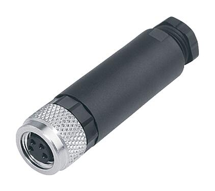 插图 99 3376 100 04 - M8 直头孔头电缆连接器, 极数: 4, 3.5-5.0mm, 非屏蔽, 螺钉接线, IP67, UL