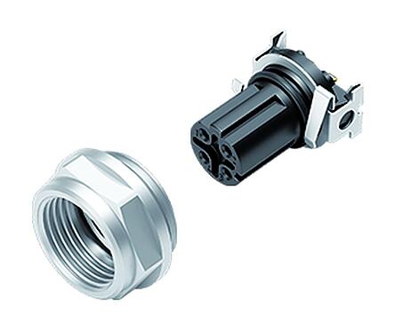 Illustration 99 3732 401 04 - M12 Female panel mount connector, Contacts: 4, shieldable, SMT, IP67
