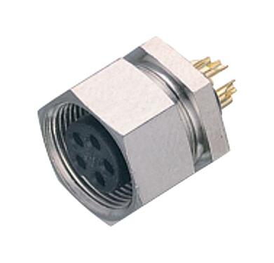 Illustration 09 0482 00 08 - M9 IP40 Female panel mount connector, Contacts: 8, unshielded, solder, IP40
