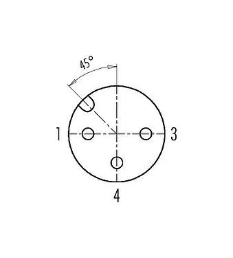 Contact arrangement (Plug-in side) M12 Female angled connector, Contacts: 3, 4.0-6.0 mm, unshielded, screw clamp, IP67, UL 2238