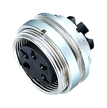 Illustration 09 0316 780 05 - M16 IP40 Female panel mount connector, Contacts: 5 (05-a), unshielded, crimping (Crimp contacts must be ordered separately), IP40, front fastened