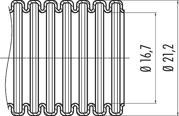 Scale drawing Bayonet Protective hose fitting, Halogen-free