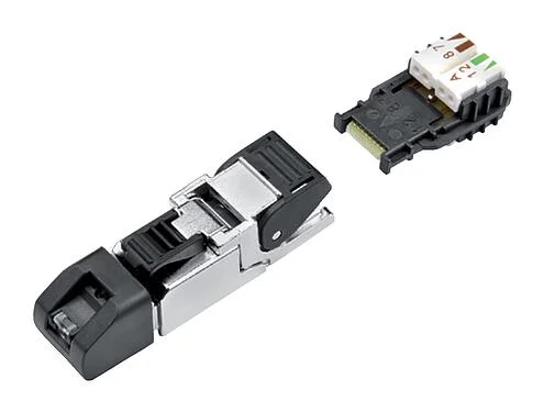 Illustration RJ45 connector, Contacts: 8, 5.0-9.0 mm, shieldable, Piercing technology, IP20, UL