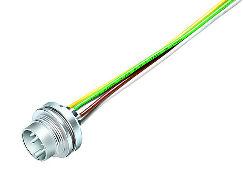 Illustration 09 0473 702 08 - M16 IP40 Male panel mount connector, Contacts: 8 (08-a), unshielded, single wires, IP40