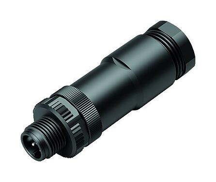 插图 M12 双出口针头电缆连接器, 极数: 4, 2.1-3.0 mm (2 电缆) 或者 4-5 mm (2 电缆), 非屏蔽, 螺钉接线, IP67, UL 2238