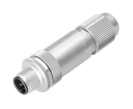 Illustration M12 Male cable connector, Contacts: 4, 5.0-8.0 mm, shieldable, wire clamp, IP67, iris spring