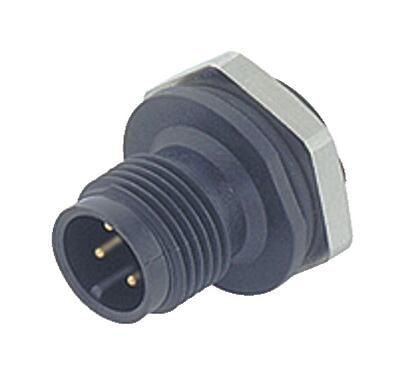Illustration 86 4331 1002 00008 - M12 Male panel mount connector, Contacts: 8, unshielded, solder, IP67, UL, M16x1.5