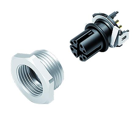 Illustration 99 3782 402 08 - M12 Female panel mount connector, Contacts: 8, shieldable, SMT, IP68, M14x1.0