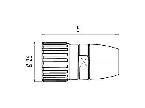 比例图 99 4645 00 06 - M23 直头针头电缆连接器, 极数: 6, 6.0-10.0mm, 可接屏蔽, 焊接(必须单独订购带密封圈的接地套管）, IP67