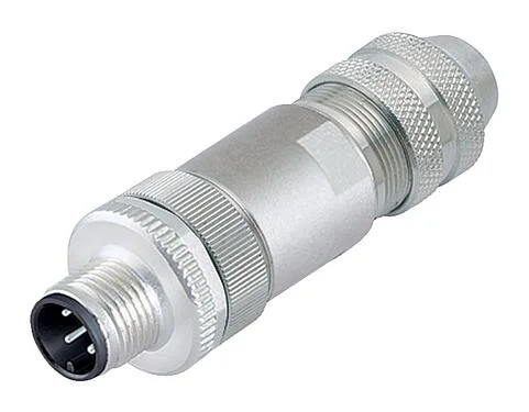 Illustration M12 Male cable connector, Contacts: 8, 6.0-8.0 mm, shieldable, screw clamp, IP67, UL 2238, with shielding ring