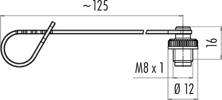 比例图 保护盖, IP67, 为孔头带电缆连接器