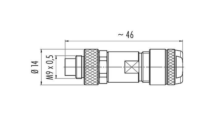比例图 M9 直头针头电缆连接器, 极数: 3, 4.0-5.5mm, 可接屏蔽, 焊接, IP67, 鸢尾花
