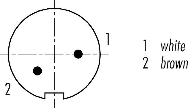 Contact arrangement (Plug-in side) M9 Male cable connector, Contacts: 2, shielded, moulded on the cable, IP67, PUR, black, 5 x 0.25 mm², 5 m