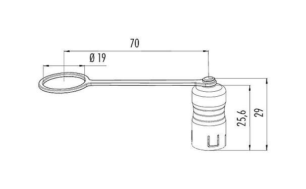 Scale drawing 08 2675 000 000 - Snap-In - Protection cap for flange socket; Series 720