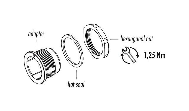 Component part drawing 08 2433 000 001 - Snap-In Adapter, unshielded, VDE