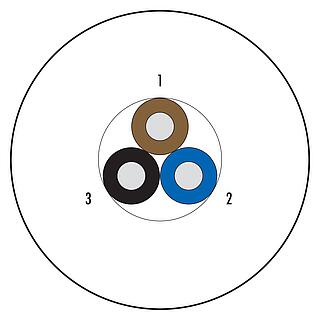 Raw cable, Contacts: 3 wires, unshielded, Standard, PUR, black, 3 x 0.34 mm², 100 m