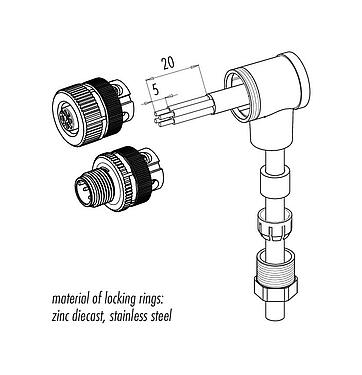 Assembly instructions 99 0437 145 05 - M12 Male angled connector, Contacts: 5, 6.0-8.0 mm, unshielded, screw clamp, IP67, UL