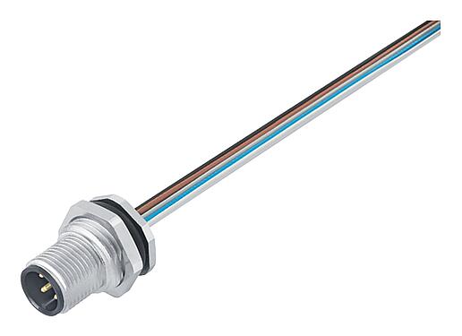 Illustration 76 0531 1011 00004-0200 - M12 Male panel mount connector, Contacts: 4, unshielded, single wires, IP68, UL, PG 9, Rear Mounting