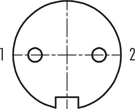 联系安排 (外掛程式側) M16 孔头法兰座, 极数: 2 (02-a), 非屏蔽, THT, IP40, M18x0,75, 後壁安裝