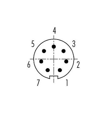 联系安排 (外掛程式側) 卡扣式 直头针头电缆连接器, 极数: 7, 3.0-4.0mm, 非屏蔽, 焊接, IP40