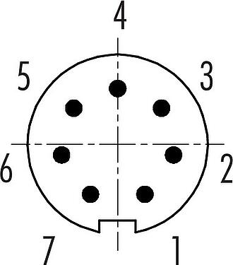 联系安排 (外掛程式側) 卡扣式 针头法兰座, 极数: 7, 非屏蔽, 焊接, IP40, M10x0.75, 板前安装