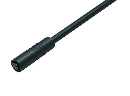 插图 79 3418 55 05 - Snap-in 快插 直头孔头电缆连接器, 极数: 5, 非屏蔽, 预铸电缆, IP65, PUR, 黑色, 5x0.34mm², 5m