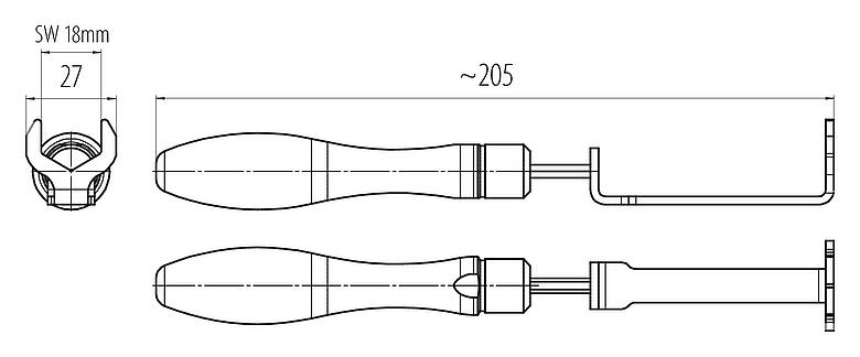 Scale drawing Mounting wrench