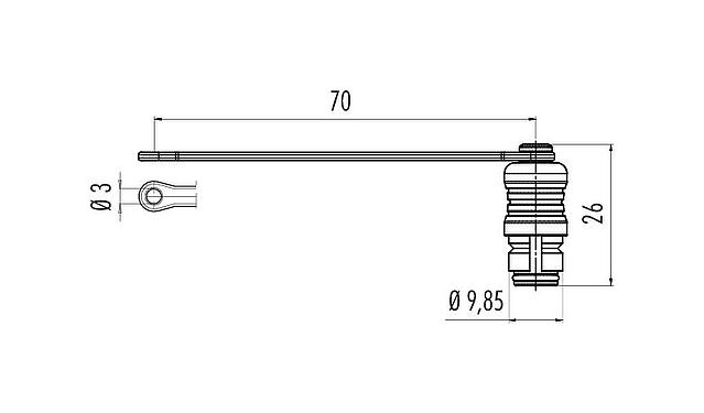 Scale drawing 08 2839 000 000 - Snap-In IP67 -protective cap for flange plug; series 620