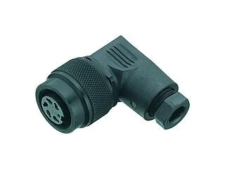 M16 Female angled connector, Contacts: 7 (07-a), 6.0-8.0 mm, unshielded, solder, IP67