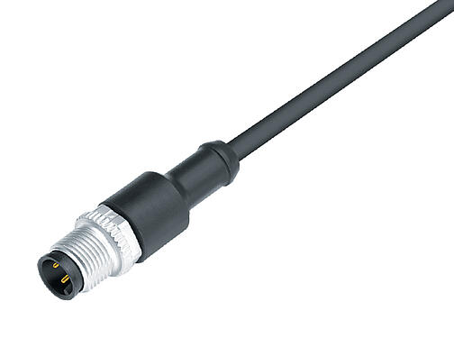 Illustration 77 4429 0000 50005-0200 - M12 Male cable connector, Contacts: 5, unshielded, moulded on the cable, IP68, UL, PUR, black, 5 x 0.34 mm², 2 m