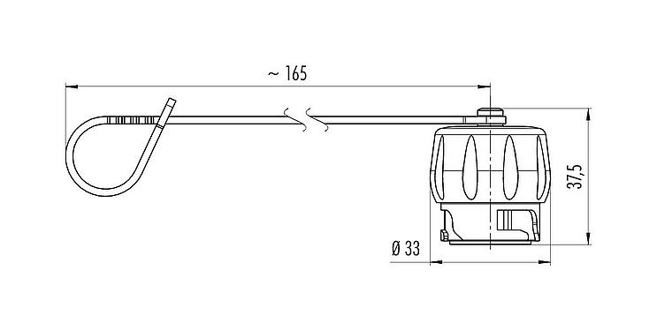 Scale drawing Protecting cap, IP68/IP69K plugged, for female cable connector