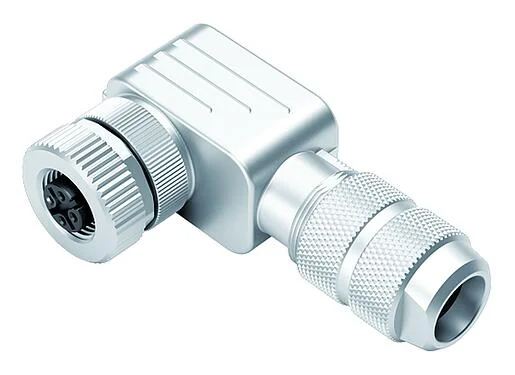 插图 99 1434 824 04 - M12 弯角孔头电缆连接器, 极数: 4, 6.0-8.0mm, 可接屏蔽, 压接（压接触点必须单独订购）, IP67, UL