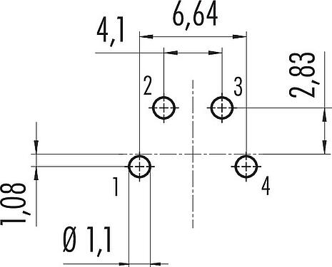 导体结构 M16 孔头法兰座, 极数: 4 (04-a), 非屏蔽, THT, IP40, M18x0,75, 後壁安裝