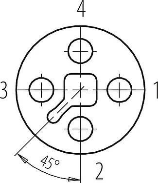 联系安排 (外掛程式側) M12 弯角孔头电缆连接器, 极数: 4, 8.0-10.0mm, 非屏蔽, 螺钉接线, IP67, UL 2238, VDE